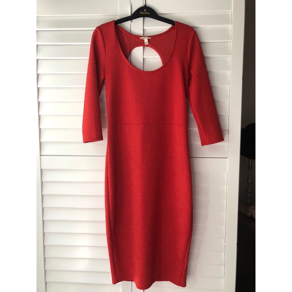 Urban Outfitters red bodycon stretch midi dress